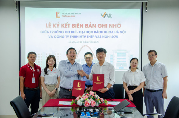 Trường Cơ khí ký kết biên bản ghi nhớ hợp tác với công ty TNHH MTV Thép VAS Nghi Sơn
